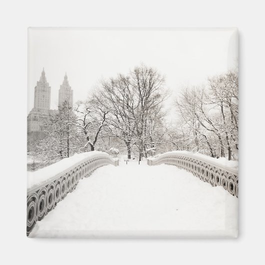Central Park Winter Romance - Bodembrug Magneet (Voorkant)