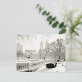 Central Park Winter - Sneeuwbrug Briefkaart (Staand voorkant)