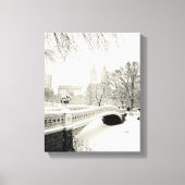 Central Park Winter - Sneeuwbrug Canvas Afdruk (Voorkant)