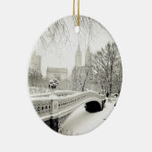 Central Park Winter - Sneeuwbrug Keramisch Ornament (Rechts)