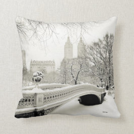 Central Park Winter - Sneeuwbrug Kussen