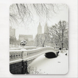 Central Park Winter - Sneeuwbrug Muismat
