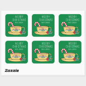 Central Perk Kerstmug | Kerstcadeau-etiket Vierkante Sticker (Vel)