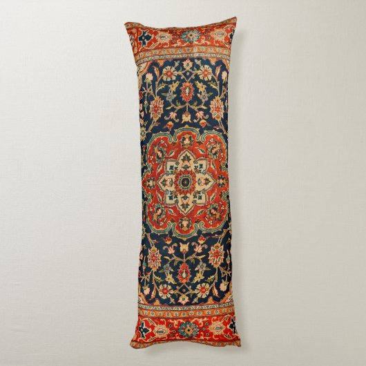 Central Persia Dark Blue Tan Lichaamskussen (Achterkant (Verticaal))