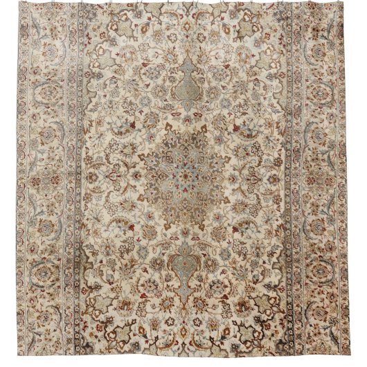 Central Persia Dusty Blue Tan  Douchegordijn (Voorkant)