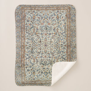 Central Persia Muted Dusty Cream Gray Rug Sherpa Deken