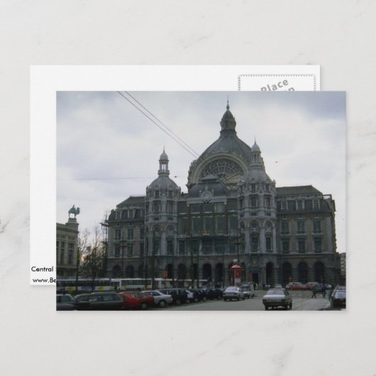 Central Station", Antwerpen, België Briefkaart (Voorkant / Achterkant)
