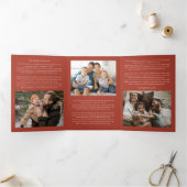 Centrale Boog Antiek Kerst Nieuwsbrief Drieluik Wenskaart (Binnen)