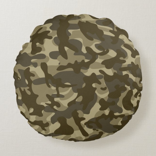 Centrale Camouflage Rond Kussen (Voorkant)