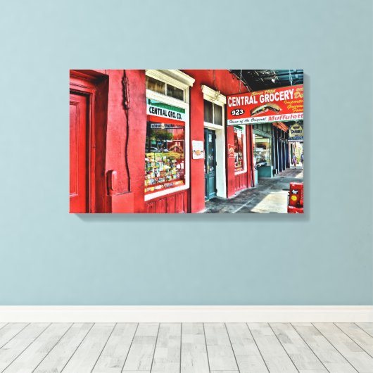 Centrale Kruidenier in de Franse wijk Canvas Afdruk (Insitu (Houten vloer))