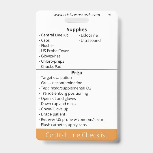 Centrale lijn checklijst badge (Voorzijde)