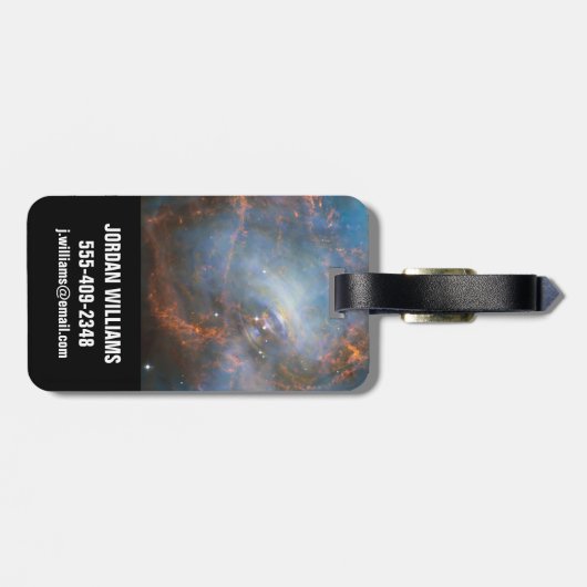 Centrale neutronenster in de krabnevel. bagagelabel (Achterkant horizontaal)