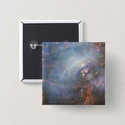 Centrale neutronenster in de krabnevel. vierkante button 5,1 cm (Voorkant /achterkant)