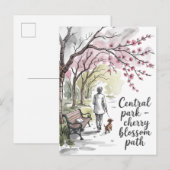 Centrale Park kersenbloesemlooppad Briefkaart (Voorkant / Achterkant)