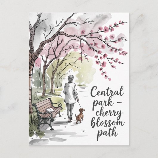 Centrale Park kersenbloesemlooppad Briefkaart (Voorkant)