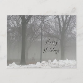 Centrale Park winter sneeuw en mist Briefkaart