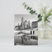 Centrale Park Winterse Taferelen, 1933 Briefkaart (Staand voorkant)