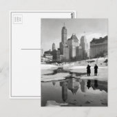 Centrale Park Winterse Taferelen, 1933 Briefkaart (Voorkant / Achterkant)