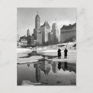 Centrale Park Winterse Taferelen, 1933 Briefkaart