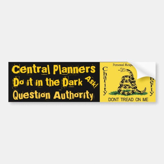 Centrale planners doen het in het donker bumpersticker (Voorkant)