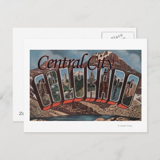 Centrale stad, Colorado - grote letterscènes Briefkaart (Voorkant / Achterkant)