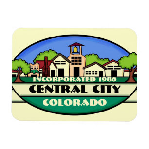Centrale stad Colorado, klein stadje souvenir magn Magneet