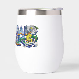 Centrale Tuinen Muurschildering Wijn Tumbler
