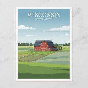 Centrale Wisconsin Boerderij Landschap Stevens Poi Briefkaart