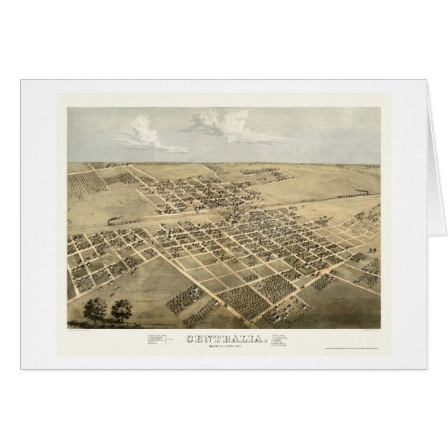 Centralia, IL Panoramic Map - 1867 (Voorkant Horizontaal)
