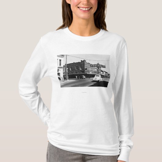 Centralia, WA Town Uitzicht Main Street Foto T-shirt (Voorkant)