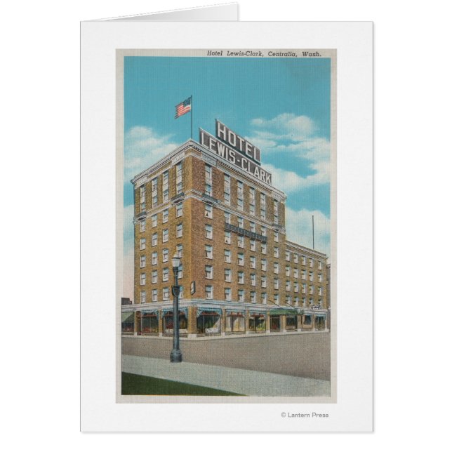 Centralia, WA - Uitzicht van Hotel Lewis-Clark (Voorkant)