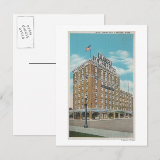 Centralia, WA - Uitzicht van Hotel Lewis-Clark Briefkaart (Voorkant / Achterkant)