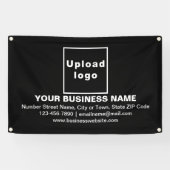 Centraliseer het bedrijfsmerk op zwarte rechthoek spandoek (Horizontaal)