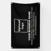 Centraliseer het bedrijfsmerk op zwarte rechthoek spandoek (Verticaal)