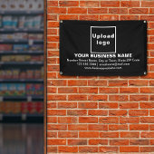 Centraliseer het bedrijfsmerk op zwarte rechthoek spandoek