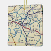 Centre AL Vintage Map Keramisch Ornament (Links)