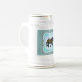 Centre Boho Blue Elephant Beer Stein Bierpul (Voorkant links)