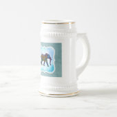 Centre Boho Blue Elephant Beer Stein Bierpul (Voorkant rechts)