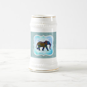Centre Boho Blue Elephant Beer Stein Bierpul