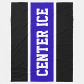 CENTRE ICE Helder Blauw Zwart Wit Hockey Stripes Fleece Deken (Voorkant)