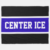 CENTRE ICE Helder Blauw Zwart Wit Hockey Stripes Fleece Deken (Voorkant (Horizontaal))