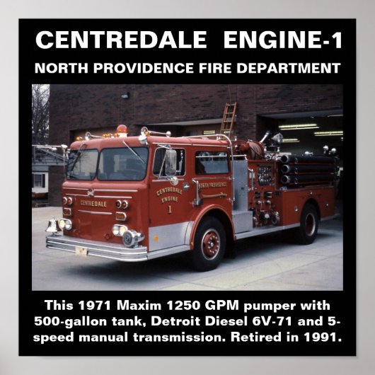 Centredale Engine-1 — Noord-Leveranciersdiale FD-a Poster (Voorkant)