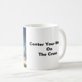 Centreer je wereld aan het kruis koffiemok (Voorkant rechts)