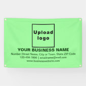 Centreren Uitgelijnd bedrijfsmerk op lichtgroen Spandoek (Horizontaal)