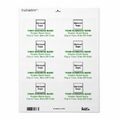 Centreren van groene tekst Zakelijk verzendlabel (Full Sheet)