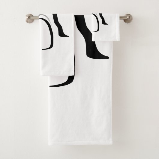 Centrifugecyclus: Abstract zwart-wit Bad Handdoek (Insitu)