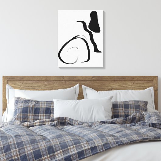 Centrifugecyclus: Abstract zwart-wit Canvas Afdruk (Insitu (Slaapkamer))