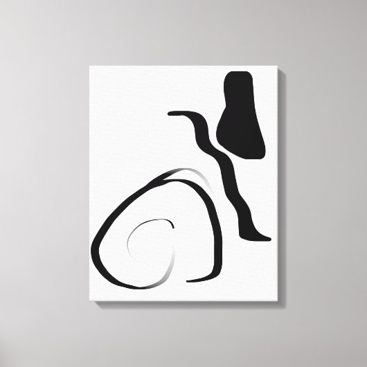 Centrifugecyclus: Abstract zwart-wit Canvas Afdruk (Voorkant)