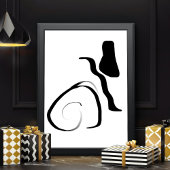 Centrifugecyclus: Abstract zwart-wit Canvas Afdruk