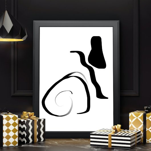 Centrifugecyclus: Abstract zwart-wit Canvas Afdruk